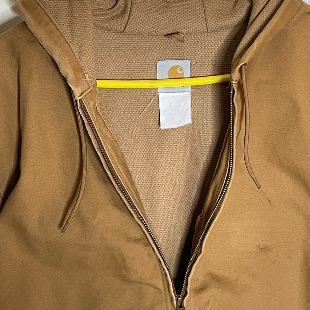 Carhartt Active Jacket Y2K Mesh Lined Full-Zip Hooded Coat, Brown Tan, Mens XL   - Picture 13 of 14